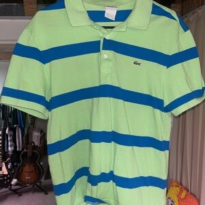 Lacoste Mint Green and Royal Blue Polo